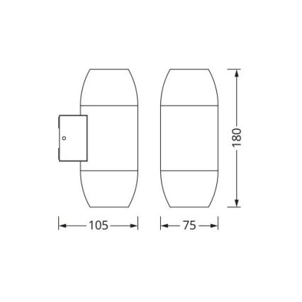 Osram - Ulkoseinävalaisin CANNON 2xGU10/35W/230V IP44 antrasiitti