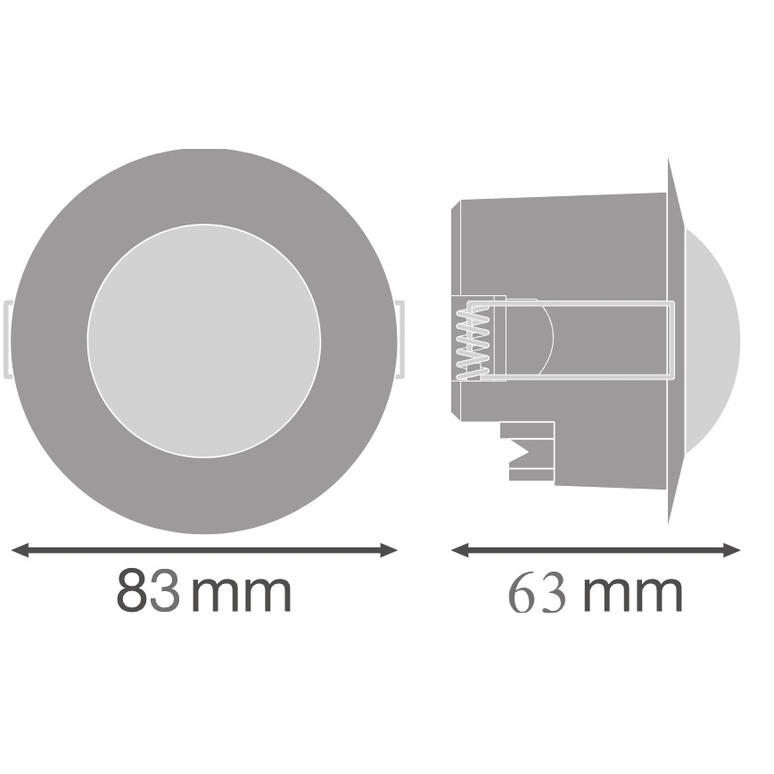 Osram - Upotettava 360° liiketunnistin FLUSH 230V, valkoinen