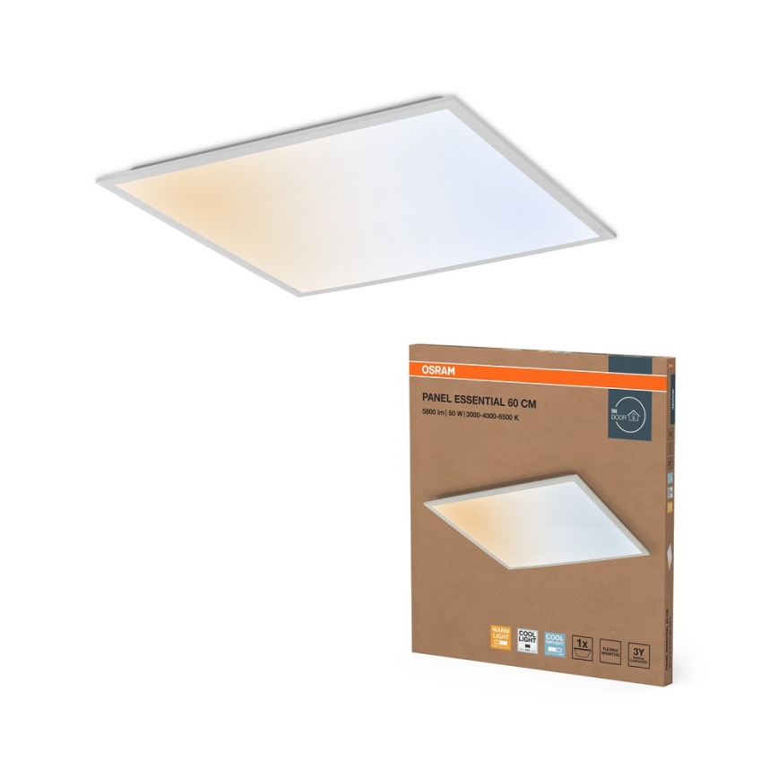 Osram - alakattoon asennettava PANEL ESSENTIAL LED/50W/230V 3000/4000/6500K 60x60 cm valkoinen