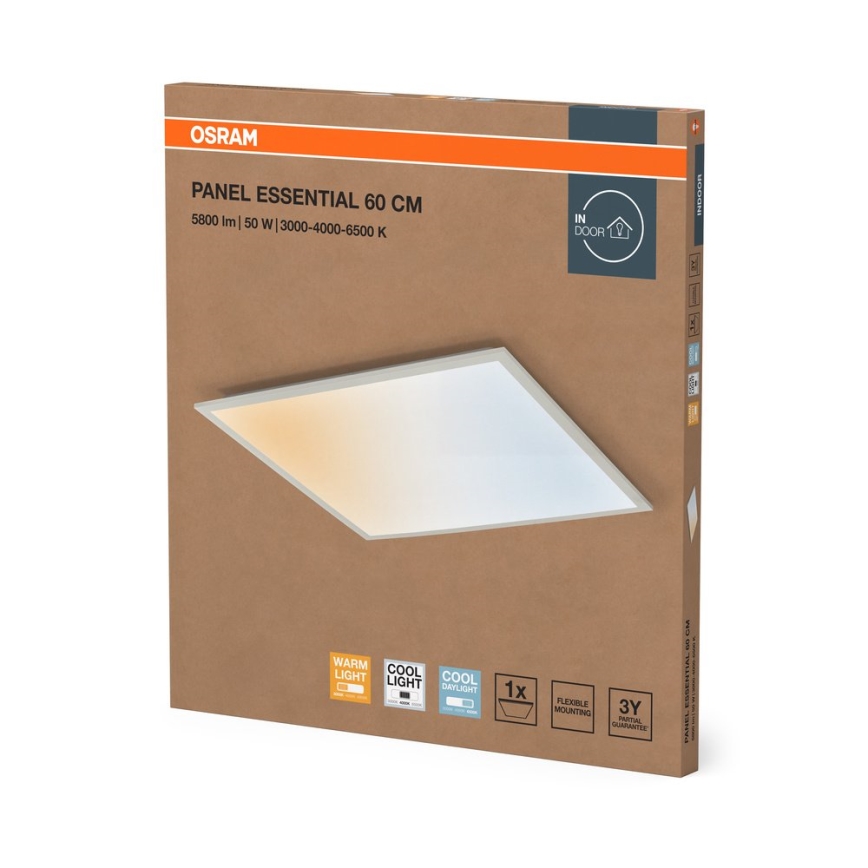 Osram - alakattoon asennettava PANEL ESSENTIAL LED/50W/230V 3000/4000/6500K 60x60 cm valkoinen