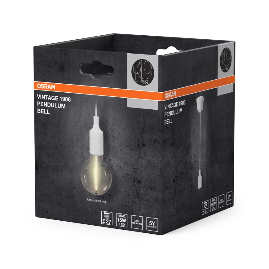 Osram - virtajohto PENDULUM BELL 1xE27/15W/230V valkoinen