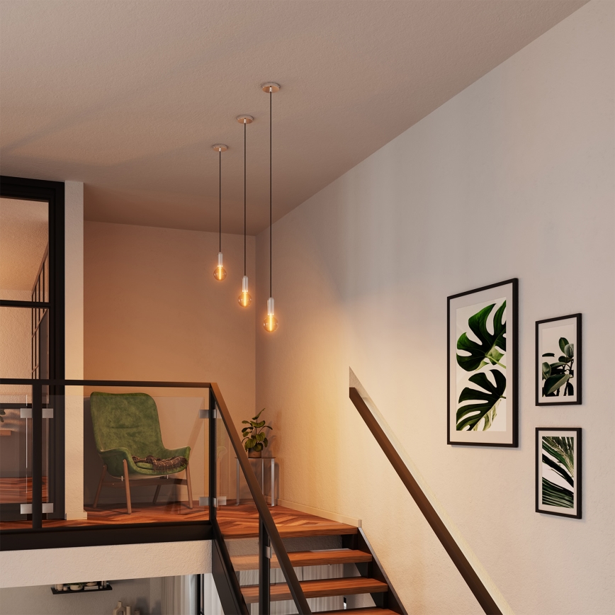 Osram - Virtajohto PENDULUM ROUND 1xE27/15W/230V kiiltävä kromi