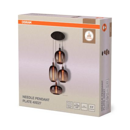 Osram - Virtakaapeli NEEDLE PENDANT 4xE27/25W/230V antrasiitti