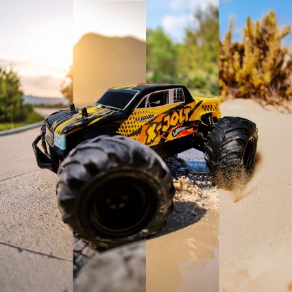 Overmax - kauko-ohjattava RC-auto X-JOLT 1000 mAh musta/keltainen