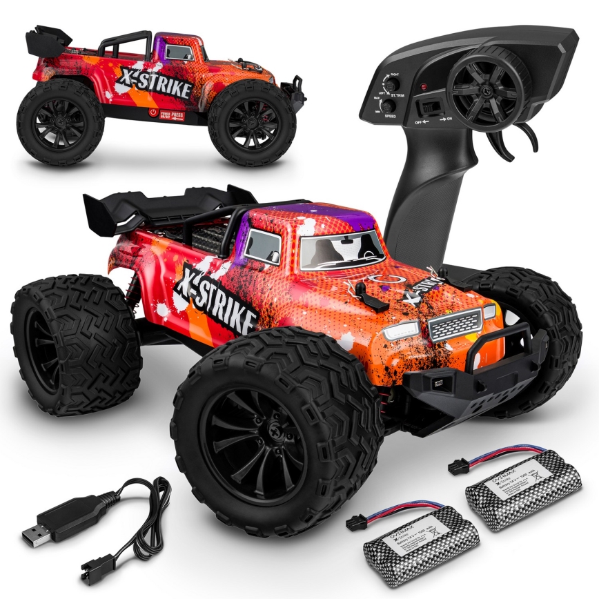 Overmax - radio-ohjattava RC-auto X-STRIKE 3000 mAh musta/oranssi