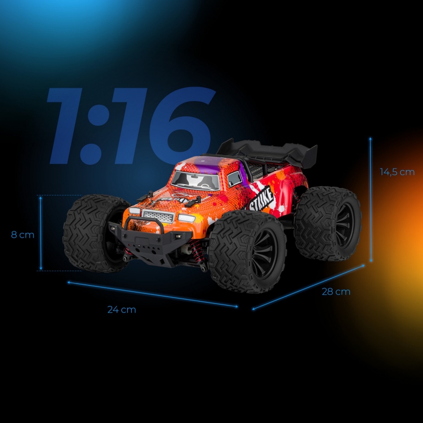 Overmax - radio-ohjattava RC-auto X-STRIKE 3000 mAh musta/oranssi