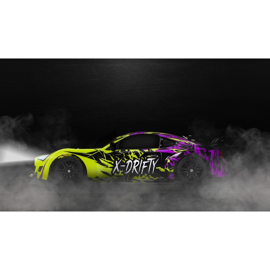 Overmax - radio-ohjattava RC-driftauto X-DRIFT 1000 mAh keltainen/violetti