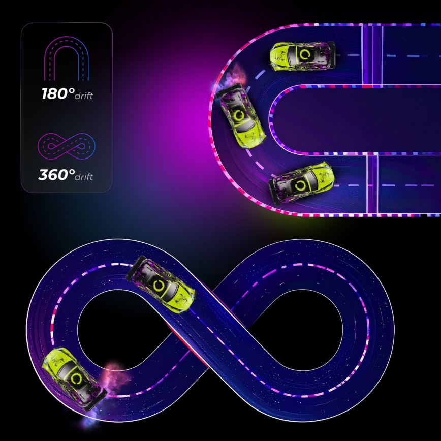 Overmax - radio-ohjattava RC-driftauto X-DRIFT 1000 mAh keltainen/violetti