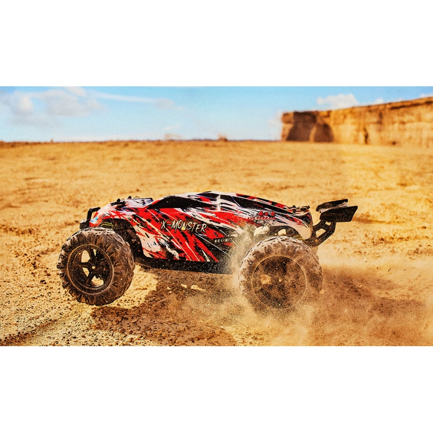 Overmax - 2-in-1 kauko-ohjattava RC-auto X-MONSTER 3.5 1700 mAh musta/punainen/vihreä