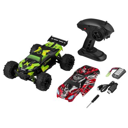 Overmax - 2-in-1 kauko-ohjattava RC-auto X-MONSTER 3.5 1700 mAh musta/punainen/vihreä