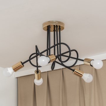 OXFORD pinnalle asennettava kattokruunu 5xE27/15W/230V kultainen/musta