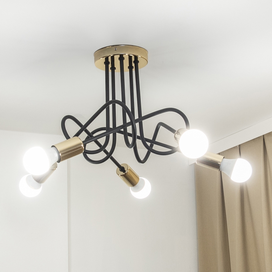 OXFORD pinnalle asennettava kattokruunu 5xE27/15W/230V kultainen/musta