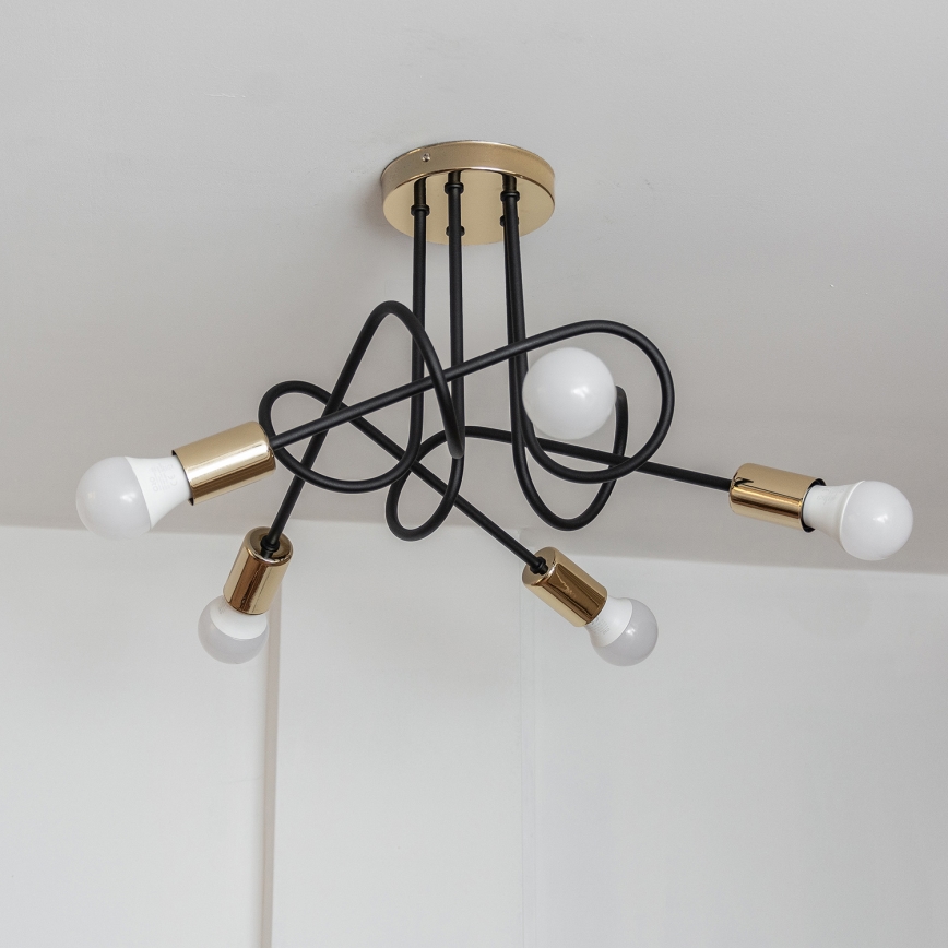 OXFORD pinnalle asennettava kattokruunu 5xE27/15W/230V kultainen/musta