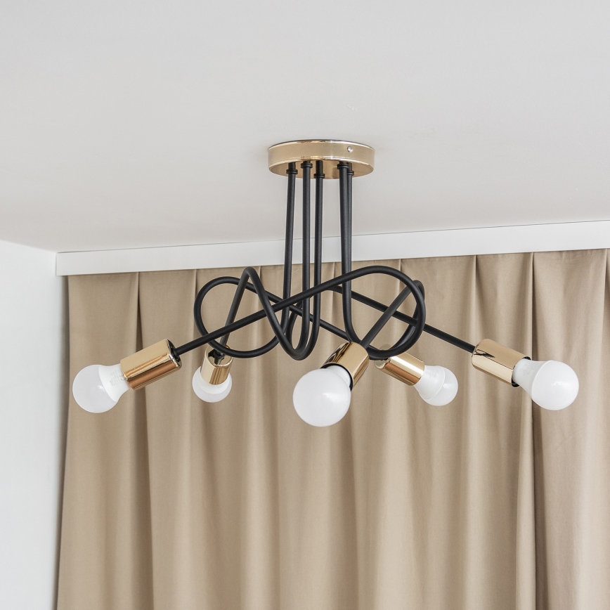 OXFORD pinnalle asennettava kattokruunu 5xE27/15W/230V kultainen/musta