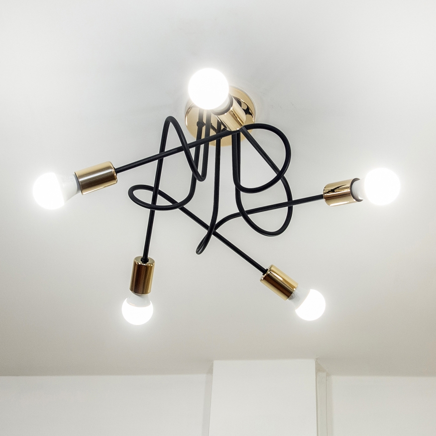 OXFORD pinnalle asennettava kattokruunu 5xE27/15W/230V kultainen/musta