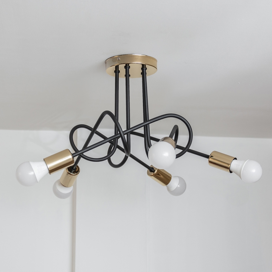 OXFORD pinnalle asennettava kattokruunu 5xE27/15W/230V kultainen/musta