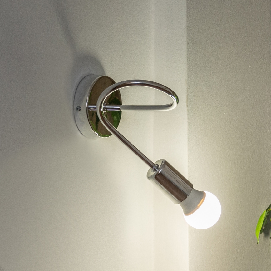 OXFORD-seinävalaisin 1xE27/15W/230V kiiltävä kromi