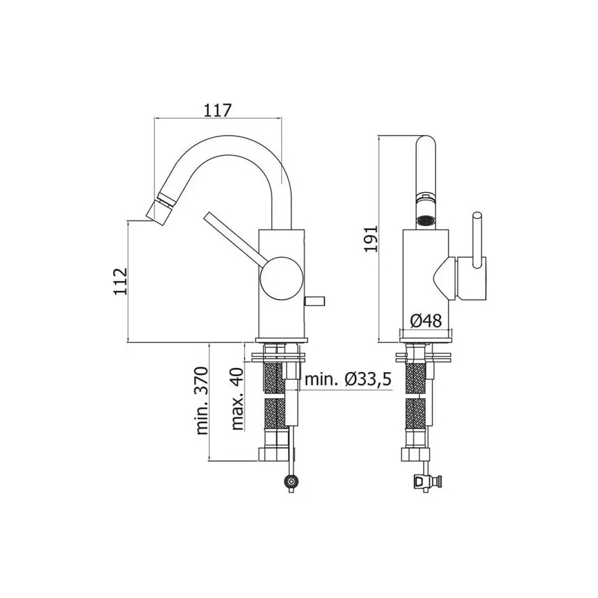Paffoni - Bidehana LIGHT musta