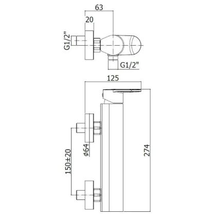Paffoni - CANDY-ammehana, kiiltävä kromi