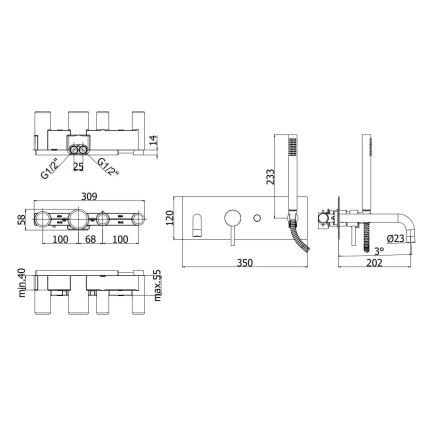 Paffoni - Kylpyammeen sarja LIGHT, mattakromi