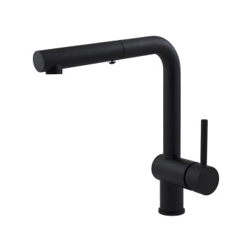 Paffoni - LIGHT 29,2 cm keittiöhana vedettävällä suihkupäällä, musta