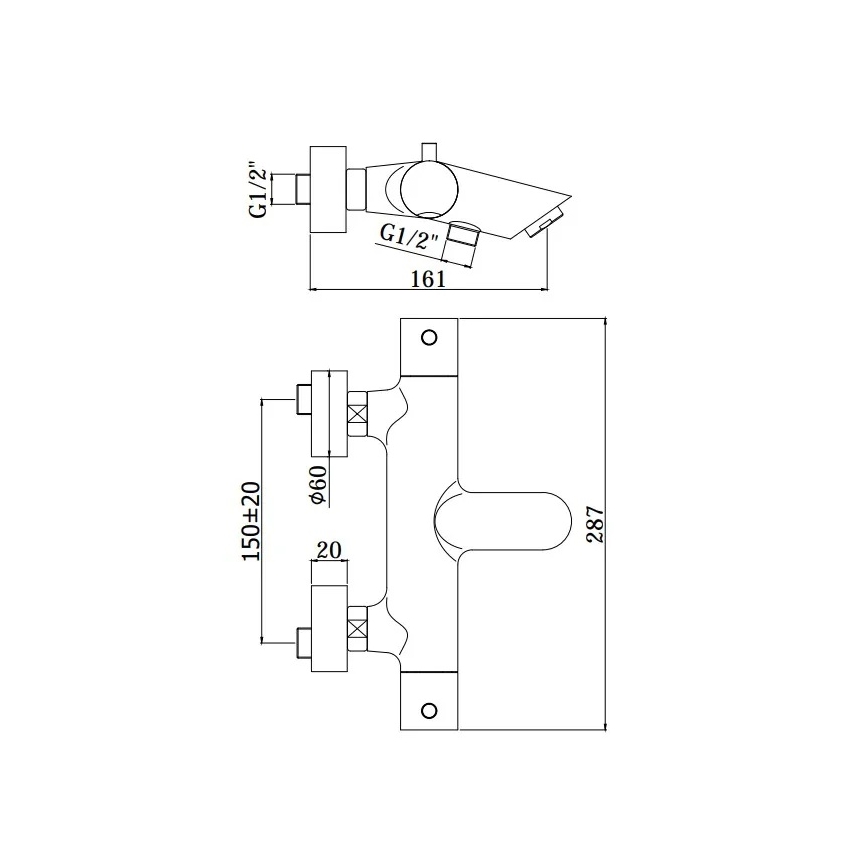 Paffoni - LIGHT ammesetti, kiiltävä kromi