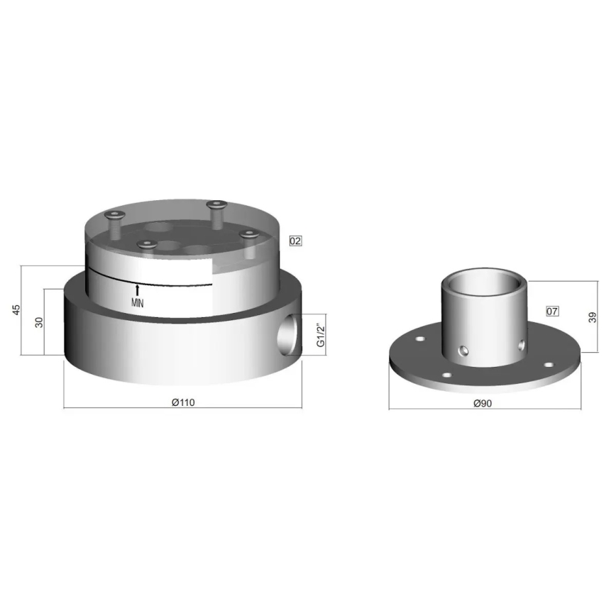 Paffoni - LIGHT asennusrunko lattiaan asennettavalle ammehanalle