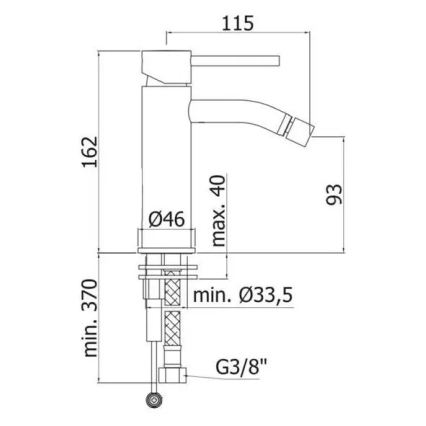 Paffoni - LIGHT bidet-sekoitin, ruostumaton teräs