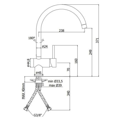Paffoni - LIGHT-keittiöhana, harjattu kulta