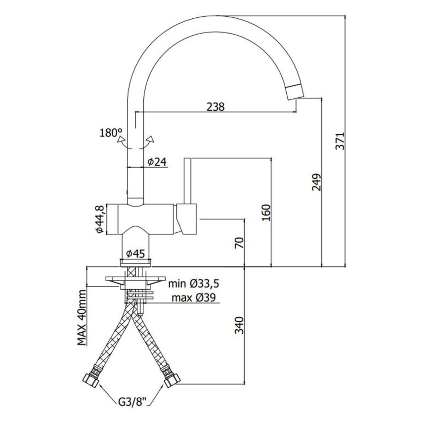 Paffoni - LIGHT-keittiöhana, harjattu kulta