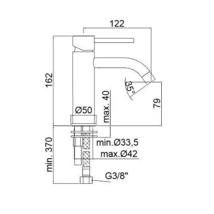 Paffoni - LIGHT-pesuallashana, harjattu kulta