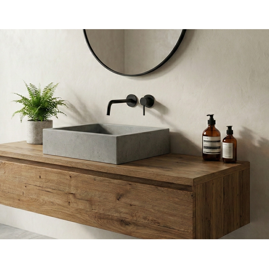 Paffoni - LIGHT seinään asennettava pesuallashana, musta