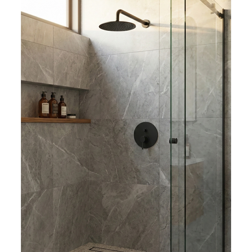 Paffoni - LIGHT uppoasennettava suihkuhana, musta