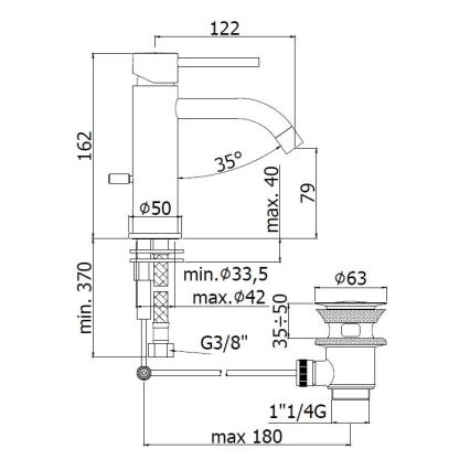 Paffoni - pesuallashana + LIGHT-viemärisarja, kultainen
