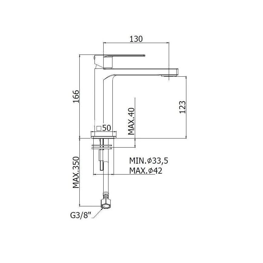 Paffoni - Pesuallashana TANGO, ruostumaton teräs