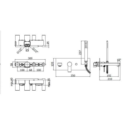 Paffoni - TANGO ammeen setti upposekoittimella, kiiltävä kromi