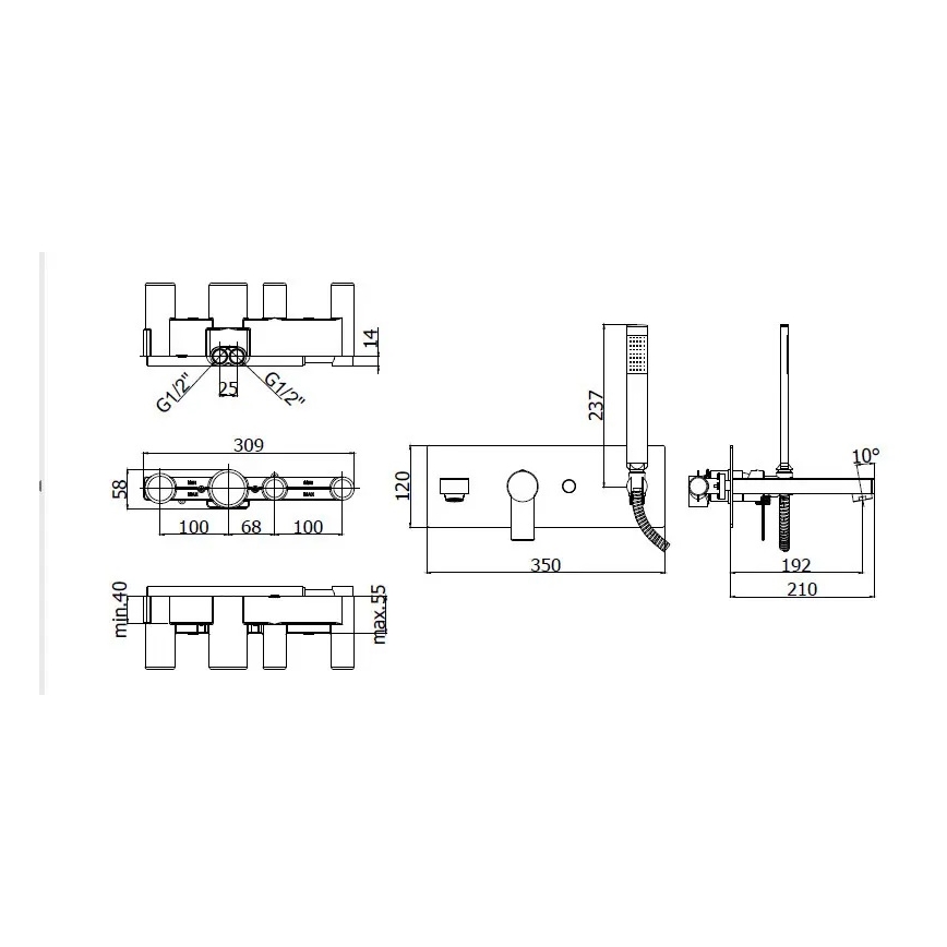 Paffoni - TANGO ammeen setti upposekoittimella, kiiltävä kromi