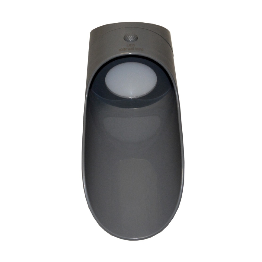LED aurinkokäyttöinen seinävalaisin anturilla PALESA LED/1W/3,7V IP65 1800 mAh harmaa