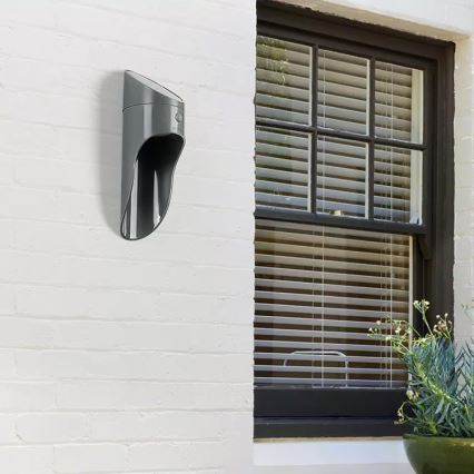 LED aurinkokäyttöinen seinävalaisin anturilla PALESA LED/1W/3,7V IP65 1800 mAh harmaa