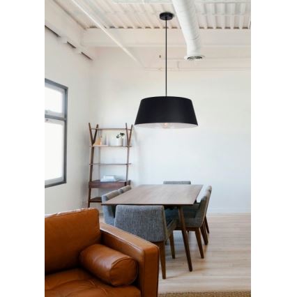 Kattokruunu narulla FIONA 1xE27/60W/230V ø 48 cm musta