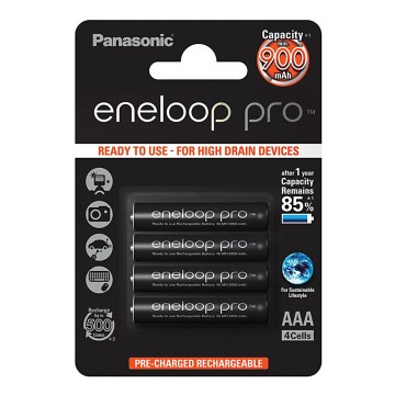 Panasonic Eneloop Pro BK-4HCDE/4BP - 4 kpl ladattavia AAA Eneloop Pro NiMH/1