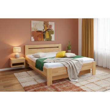 Parivuode, jossa on sänky ja säilytystilaa massiivista AMARA 180x200 cm pyökkiä