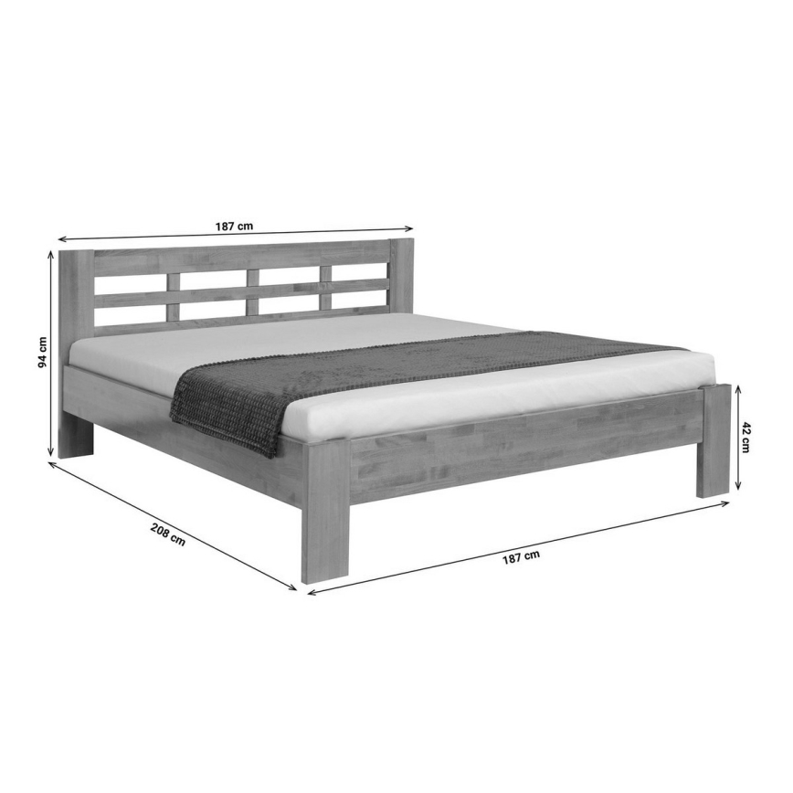 Parivuode massiivipuusta ANGELA 180x200 cm luumu