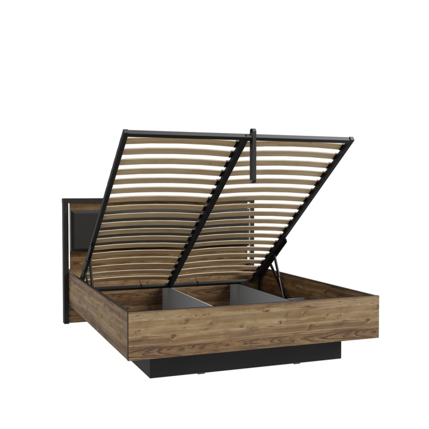 Parivuode säilytystilalla OREN 160x200 cm ruskea/musta