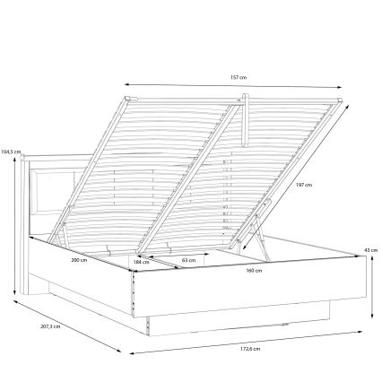 Parivuode säilytystilalla OREN 160x200 cm ruskea/musta