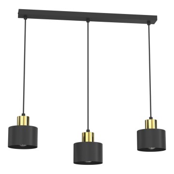 PARKLA-riippuvalaisin johdolla, 3 x E27, 15 W, 230 V, musta
