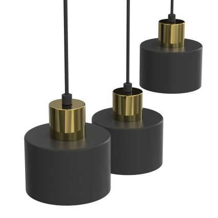 PARKLA-riippuvalaisin johdolla, 3 x E27, 15 W, 230 V, musta