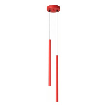 PASTELO-riippuvalaisin vaijerilla 2xG9/8W/230V punainen