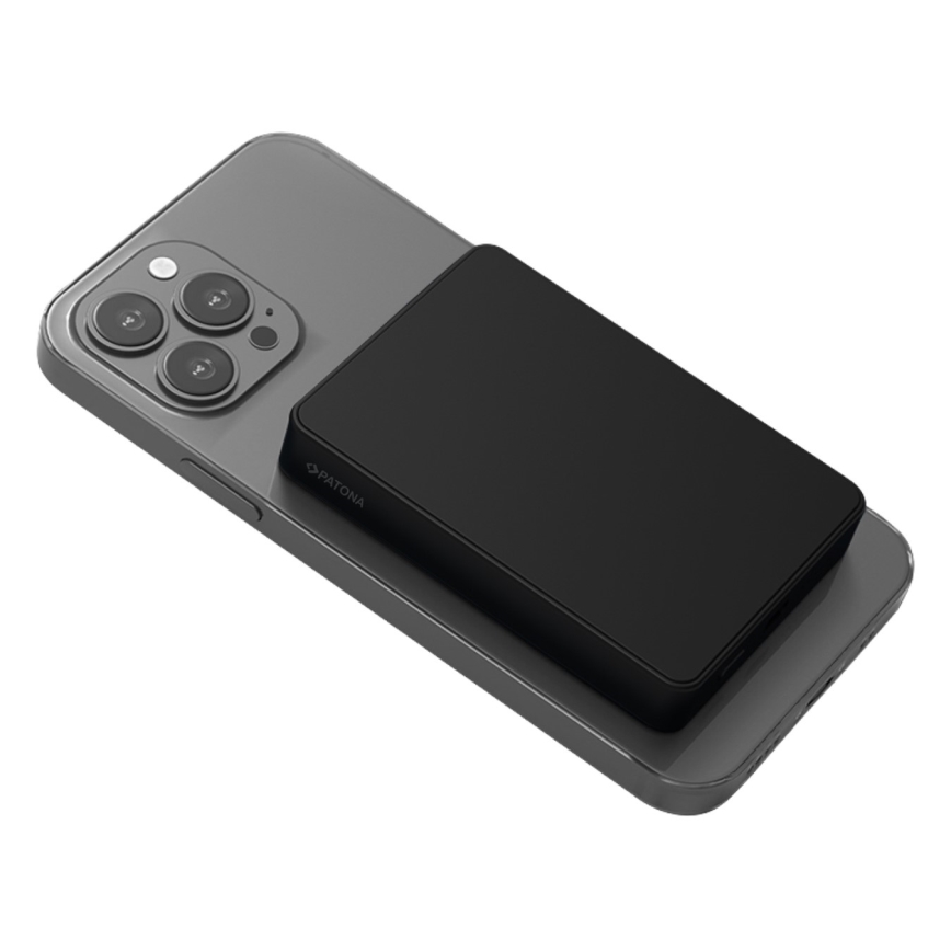 PATONA - Virtapankki 10000mAh Li-Pol-PD20W MagSafe USB-C ja Qi-lataus