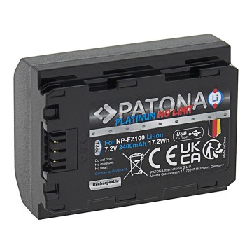 PATONA - Akku Sony NP-FZ100 2400mAh Li-Ion Platinum USB-C